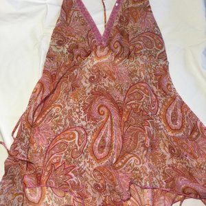 Heartsoul sheer beaded flowing halter top. L